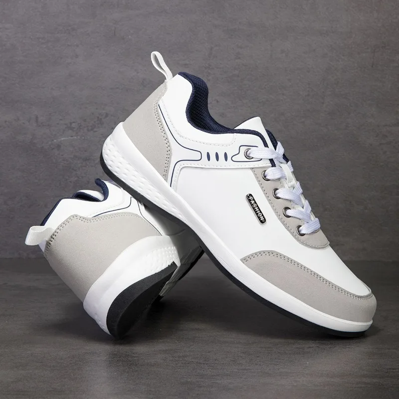 ELUVA Herren-Sneaker, wasserdichte Leder-Wanderschuhe, leichte, bequeme, rutschfeste Schuhe, Sportschuhe für Herren, Freizeitschuhe