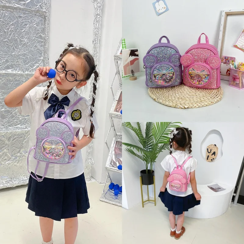 Sequin Children'S Bag Personalized Name Cute Cartoon Princess Girls Backpack Custom Kids Fashion Kindergarten Backpacks Gift