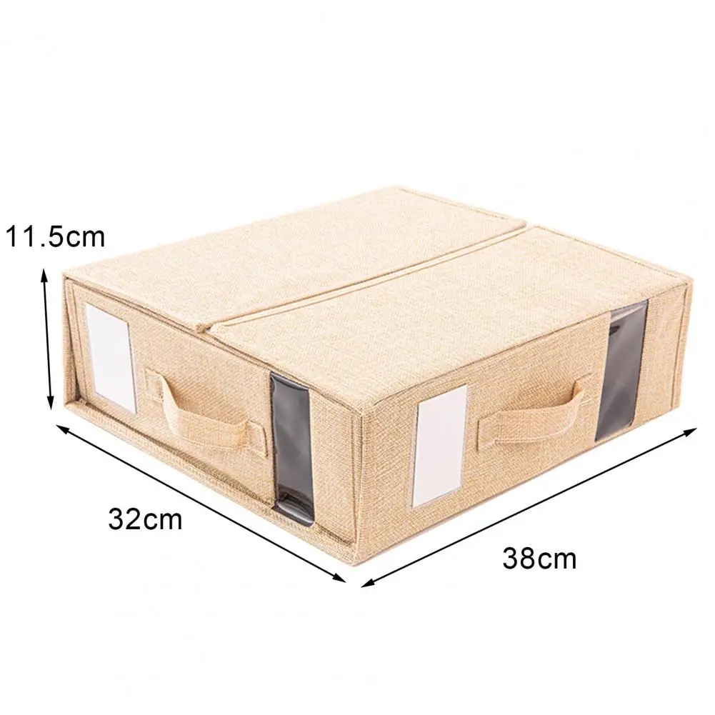 Linen Closet Organizer Socks Storage Box Transparent Window Wardrobe Storage Box with Handle for Clothes Bedding for Socks