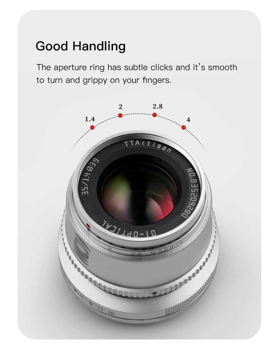 TTARTISAN APS-C 35mm F1.4 Großblenden-Kameraobjektiv für Humanitätsfotografie mit Sony E, Nikon Z, Fujifilm XF, Canon RF L, M43 – Detail 7