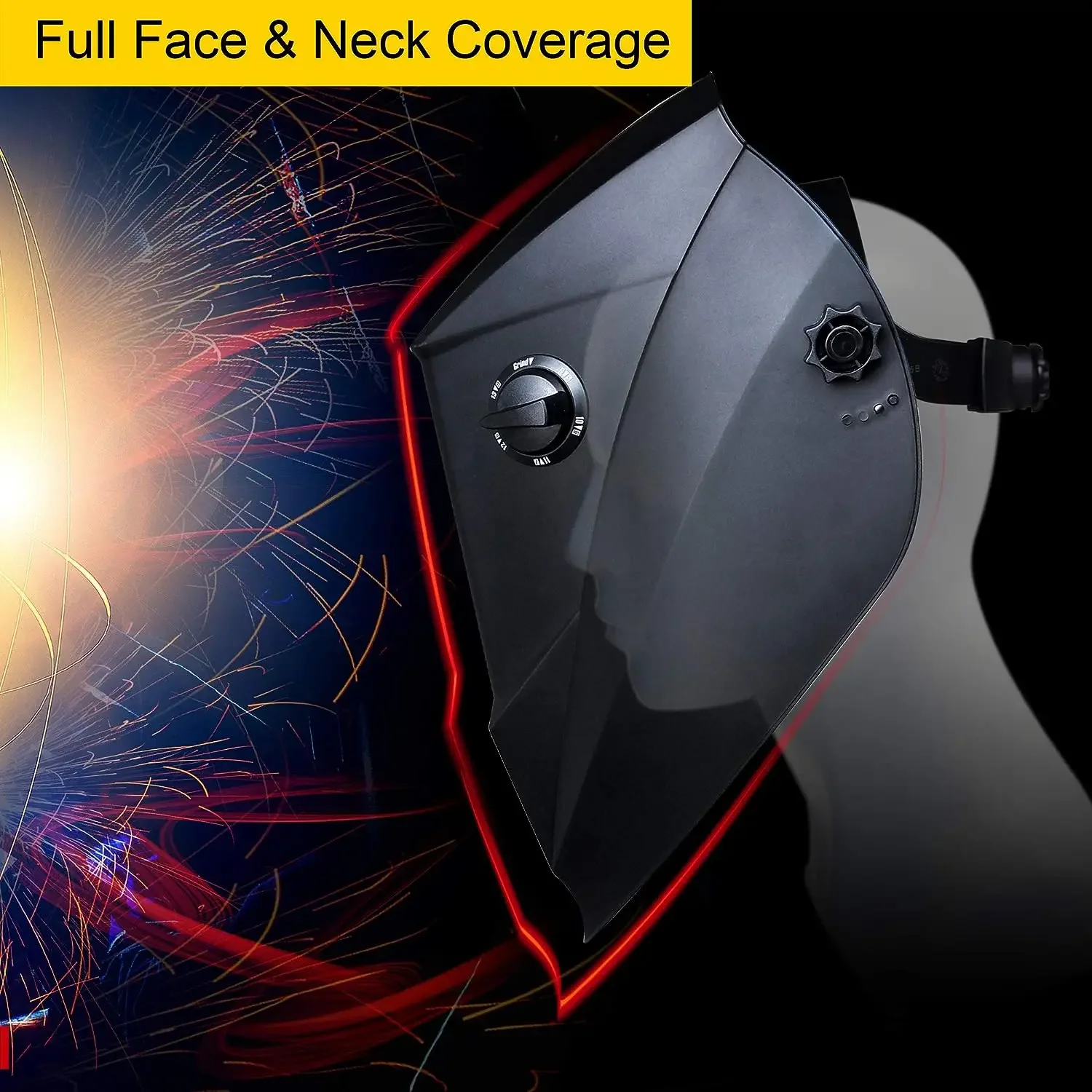 Welding Mask Welder Protection Head Worn Solar Automatic Dimming Multi-functional Equipment with Large Viewing and Side View