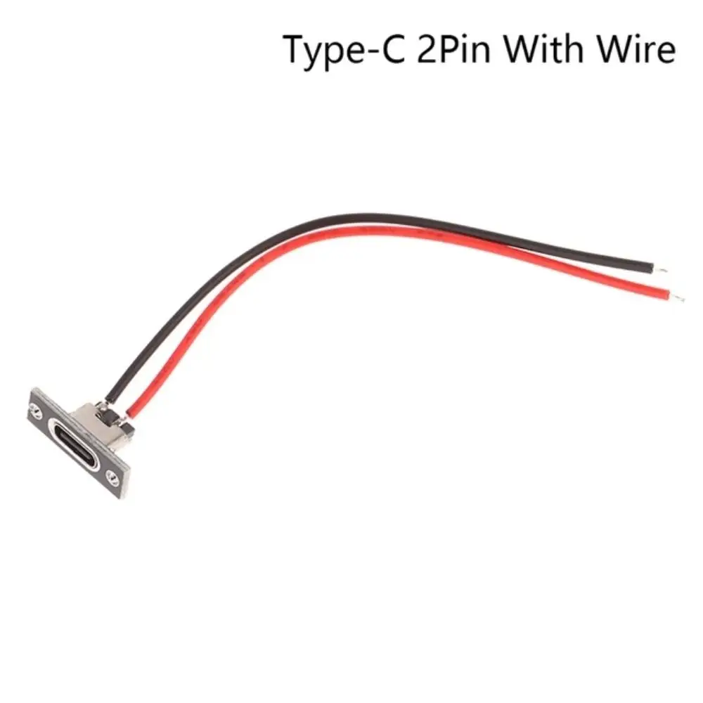 Charging Data Port Type-C USB Jack 2Pin Waterproof Female Connector Jack Strip Line Of Solder Joint Type-C Plug Charging Port