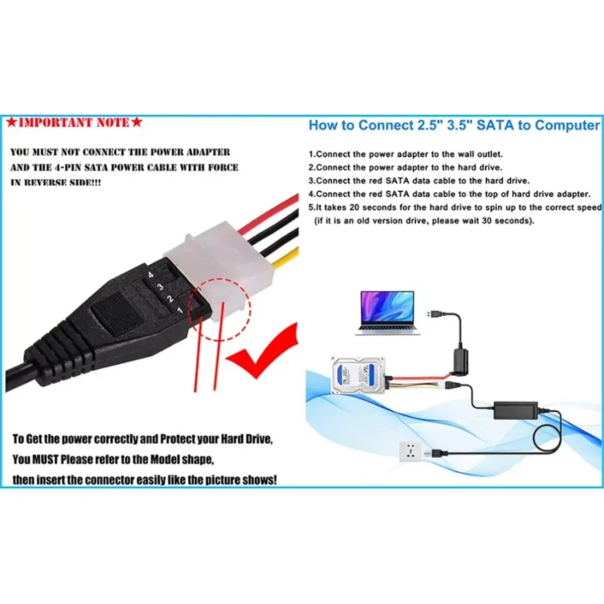 Кабель-адаптер A40I USB 2.0 для IDE/SATA 2.5/3.5-дюймовых жестких дисков HDD/SSD, интерфейс передачи данных 480 МБ/с, вилка EU