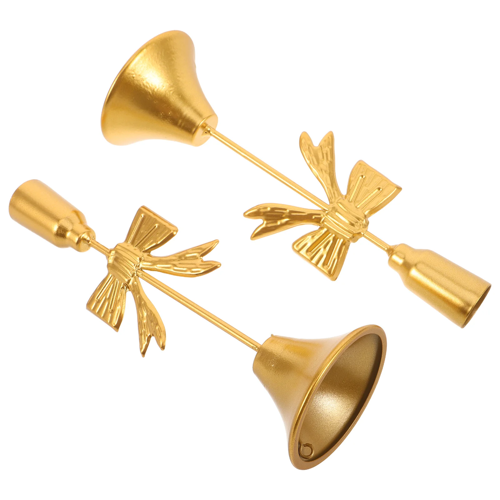

2Pcs Bow Taper Holders Gold Metal Decorative Candlestick Wedding Christmas Holiday Rustic Table Centerpiece