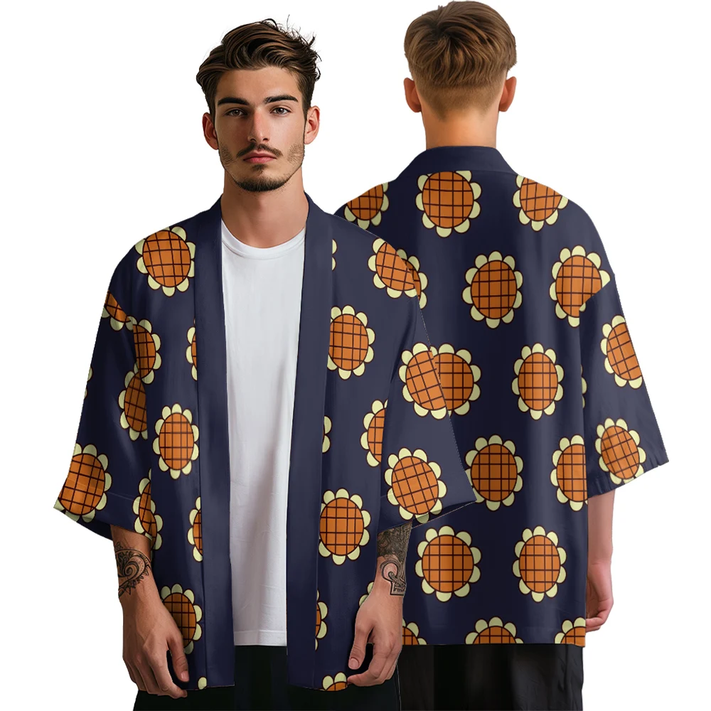 

Summer Kimono Men Retro Floral Kimono Hawaiian Shirt Beach Cardigan Japanese Clothes Fashion Bathrobes Women Yukata Haori