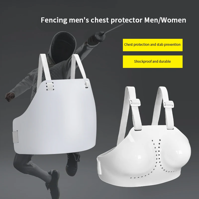 Men's Fencing Chest Protector Adjustable Elastic Straps Impact Resistant Chest Guard Professional Fencing Gear for Competition