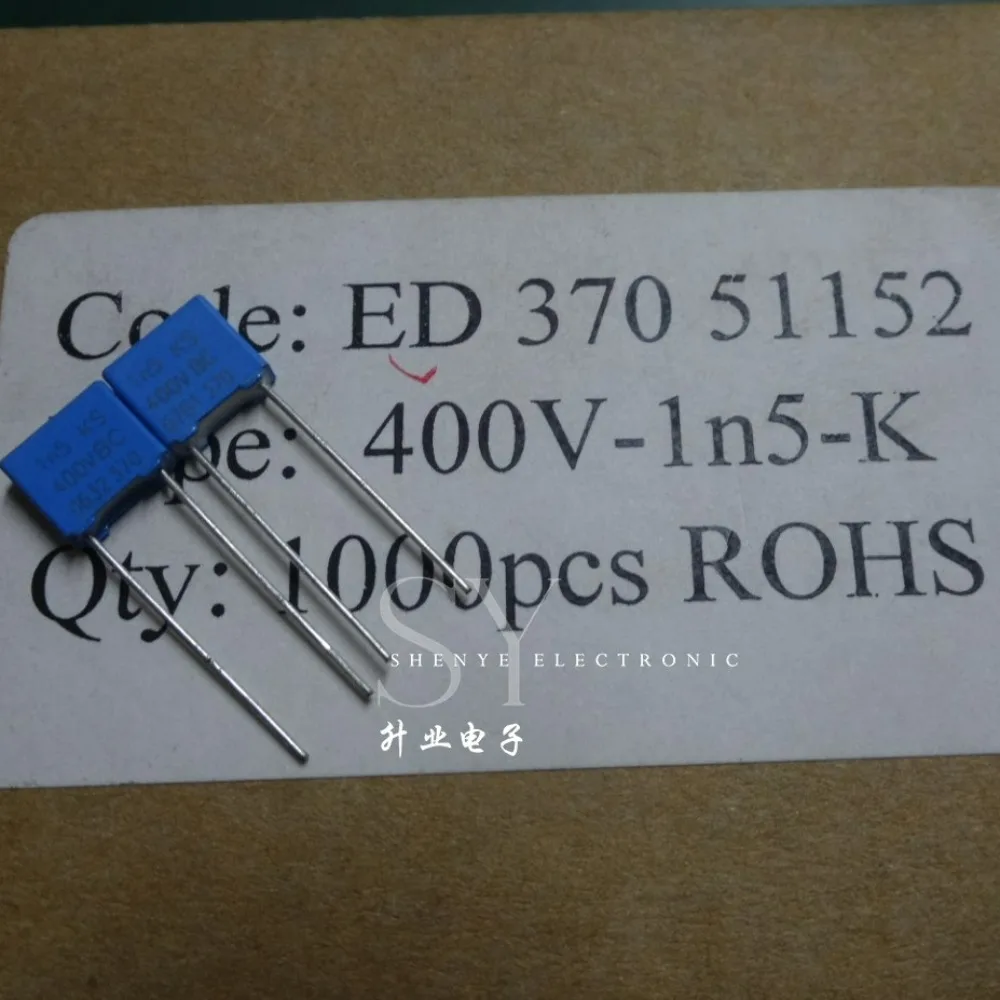 

20PCS MKT370 0.0015uf/400v 1.5nf 1500pf 1N5 152 Brand New 5mm Film Capacitor