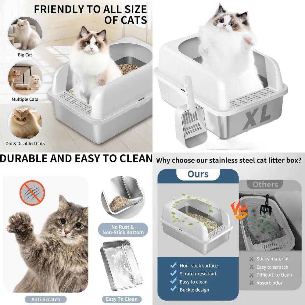 

Ящик для мусора из нержавеющей стали Jumbo с крышкой, высокими стенками, антипригарным покрытием, герметичный, легко чистится, в комплект входит коврик и совок, 24 x 16