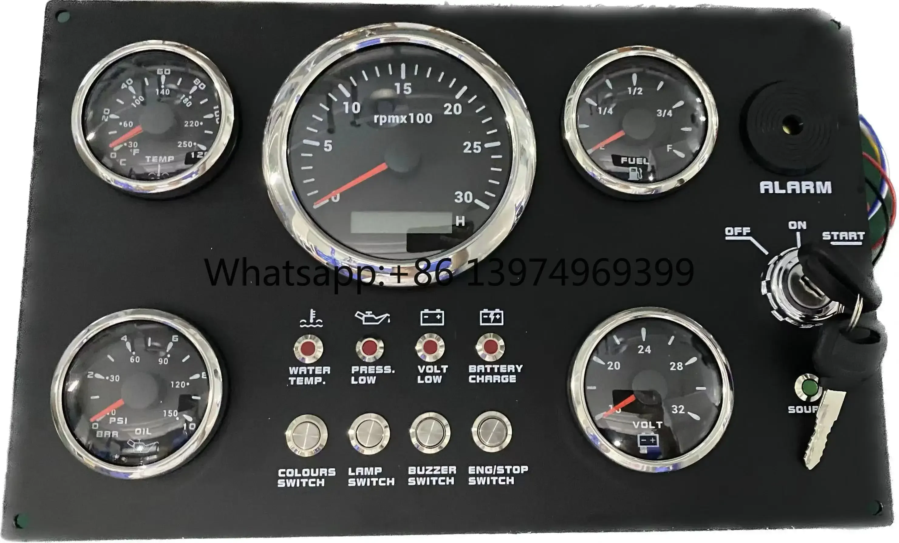 24 Volt Boat Multi-function Gauge With LCD Screen Instrument Gauge Panel