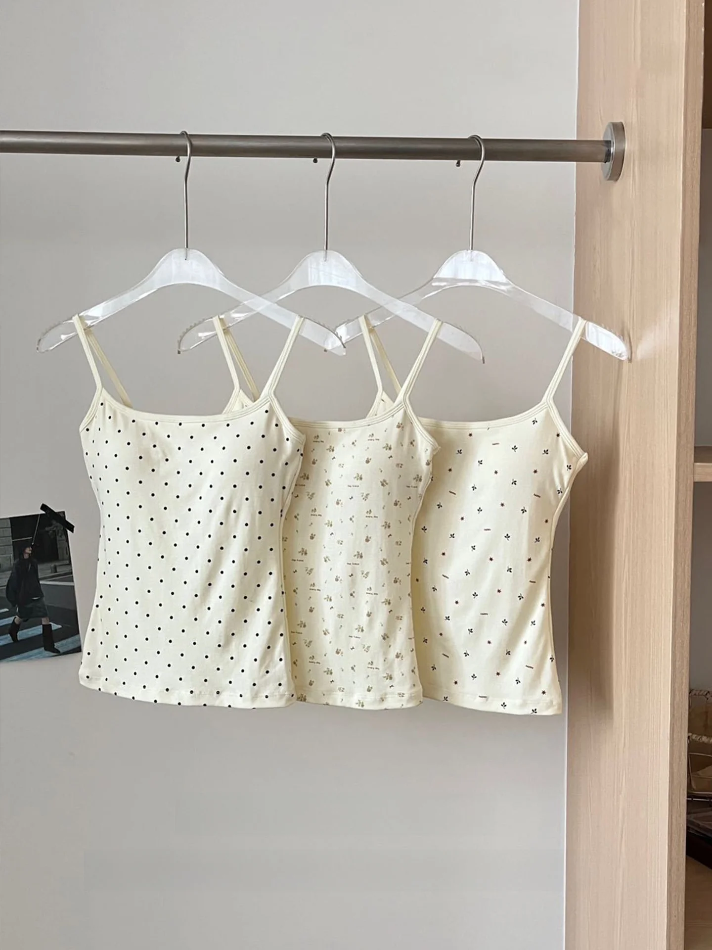 Floral Print Crop Top Women's Slim Fit Tank Top Inner And Outer Wear Summer  Backless Strap Vest Elastic Close Fit