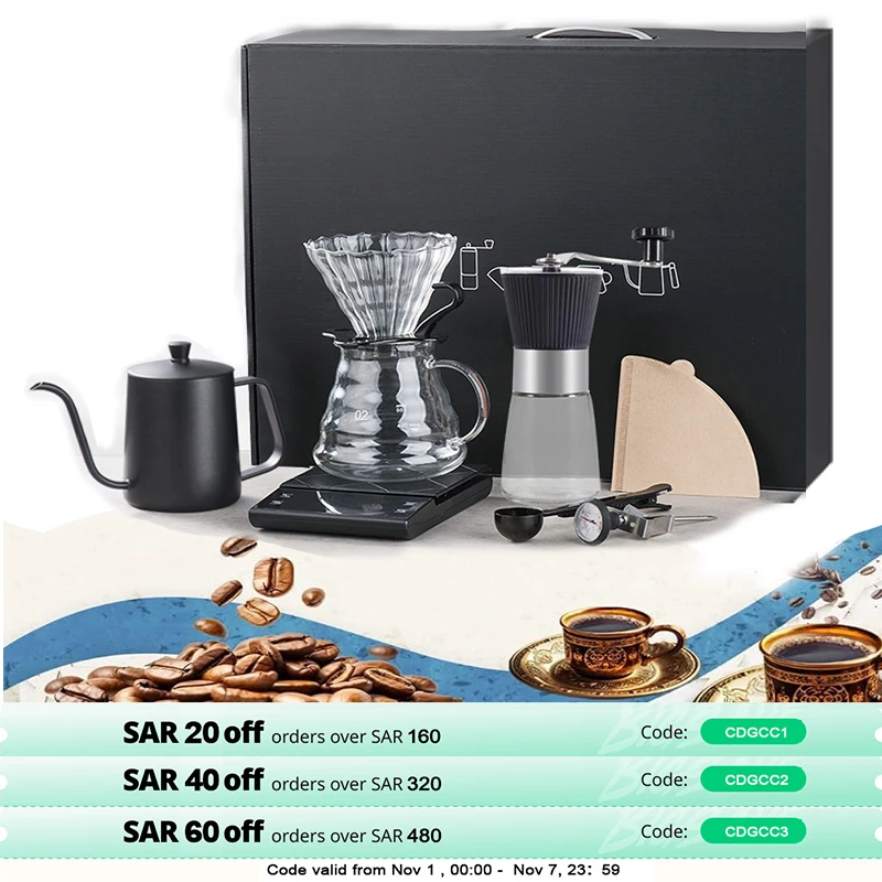 V60 Coffee Maker Coffee Set 8 Pcs Drip Coffee Maker Kit Portable Travel Kits