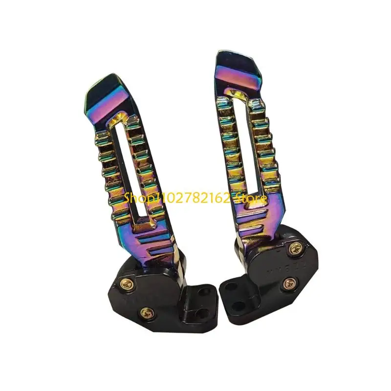 547B Universal Motorcycle Footrests Aluminum Alloy Non Slip Texture Effortless Installation For Smooth Commuting