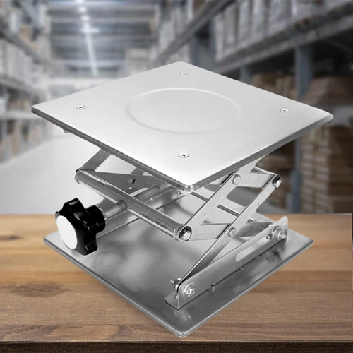 Imagen 2 del producto Elevador Manual de mesa de laboratorio, Mini gato de elevación de tijera ajustable, plataforma de elevación de tijera de acero inoxidable, resistente a la corrosión