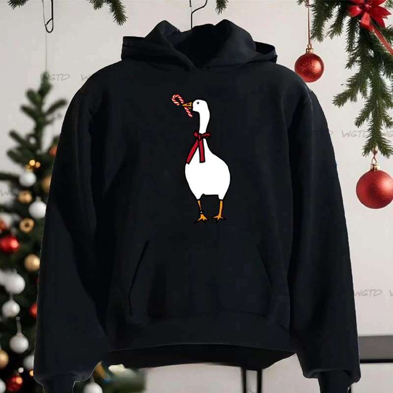 Fashion Christmas Trend Hoodies Funny Big Goose Graphics Y2K Sudaderas Autumn Women Long Sleeve Hoody Xmas Party Sweatshirts