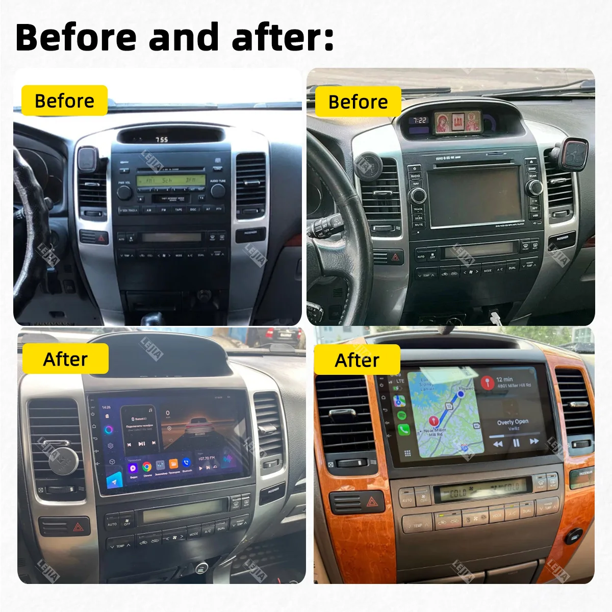 Carplay Car Multimedia Player For Toyota Land Cruiser Prado 120 3 Lexus GX470 J120 2003 - 2009 Android Car Radio GPS Navigation