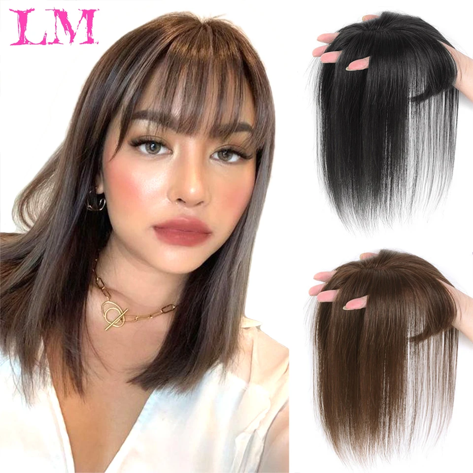 3D Bangs Invisible Seamless Head Hair Water Ripple Hair Air Bangs Head Overhead Natural Invisible Replacement Cover White Hair