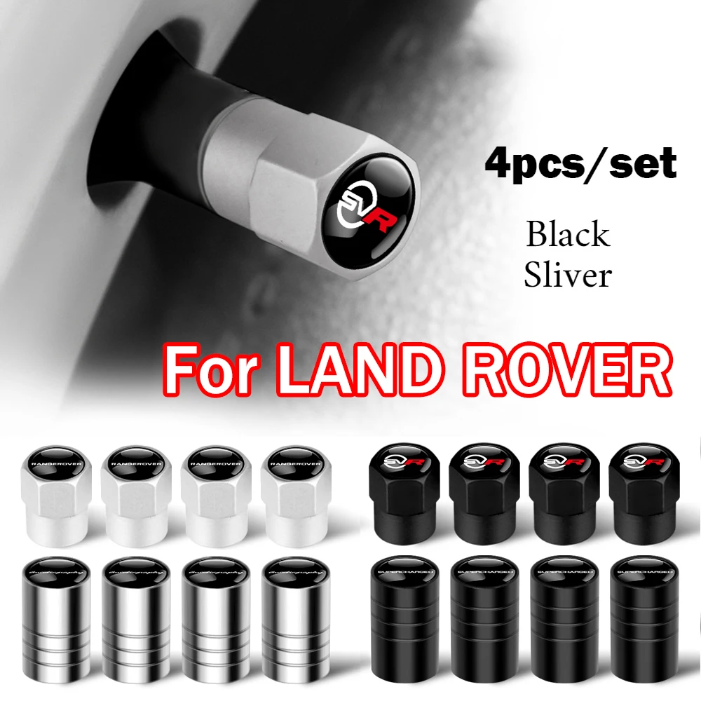 4PCS Metal Dustproof Caps Car Wheel Tire Valve Stem Cover for Land Rover Range Rover Evoque Sport Discovery SVR Freelander Velar