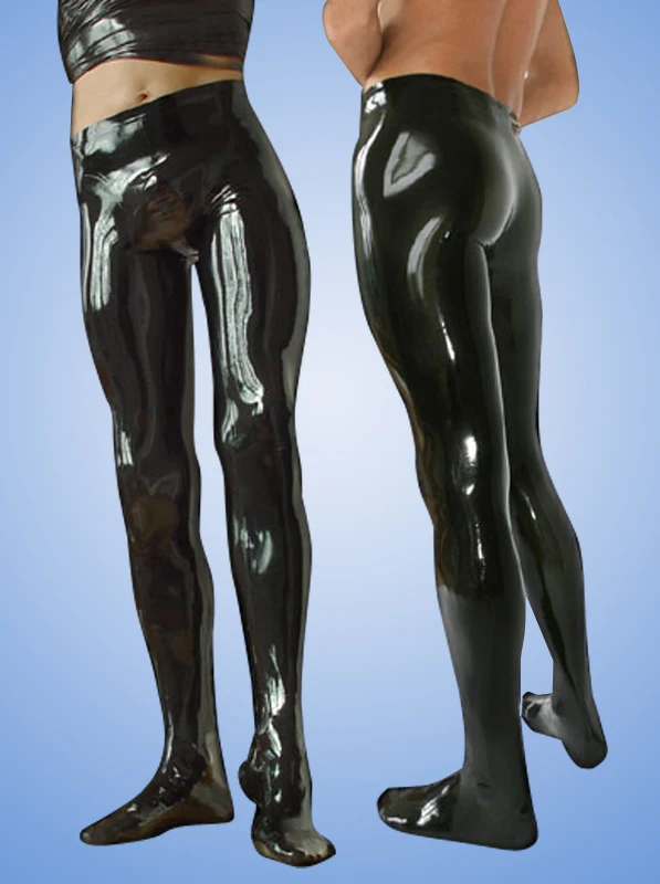 

Handmade Black Latex Legging Sexy Black Male Latex Pants with Feet Socks Rubber Latex Trousers Plus Size