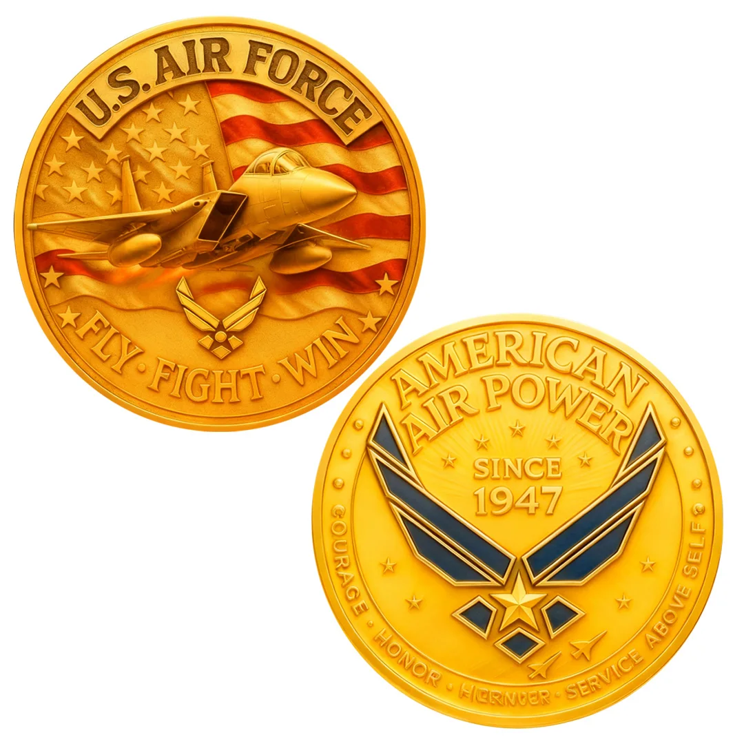 عملة المجموعة المطلية بالذهب للقوات الجوية الأمريكية منذ عام 1947 عملة تذكارية للطاقة الجوية الأمريكية