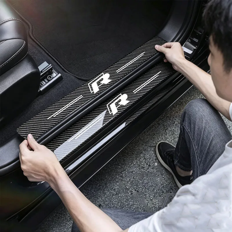 

Car Threshold Door Sill Stickers Trunk Bumper Scratch Strips for Volkswagen VW Rline R Line Polo Touran Tiguan Jetta Golf Passat