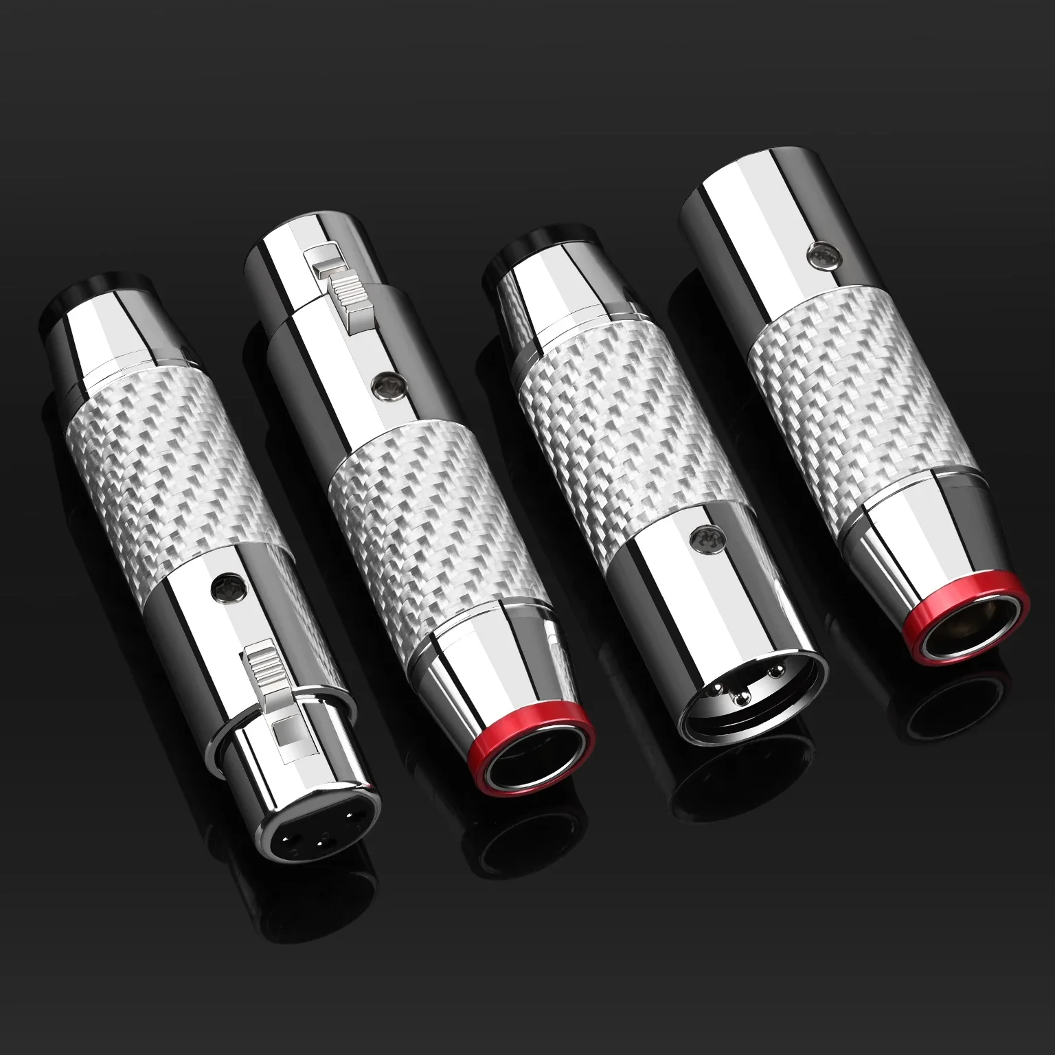 مرحبا نهاية XLR موصل الفضة مطلي ألياف الكربون الصوت XLR التوصيل أنثى التوصيل ل 11 مللي متر لتقوم بها بنفسك ربط كابل