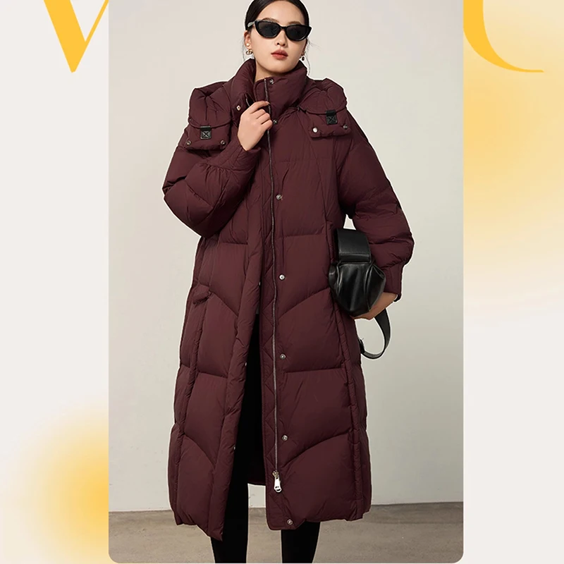 Cappotto da donna 90 Piumino invernale da donna in piumino d'anatra bianca 2025 Nuovo piumino da donna per il tempo libero con cappuccio di alta qualità Parker H770