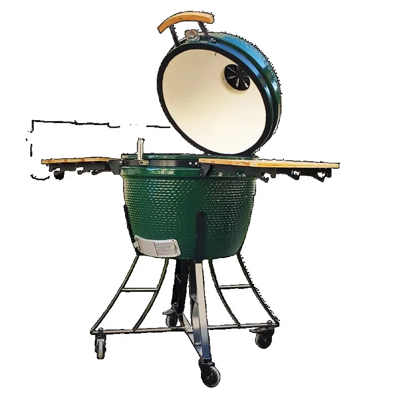 

Big Green Grill 24 Inch Large Charcoal Ceramic Bbq Outdoor Grill Kitchen