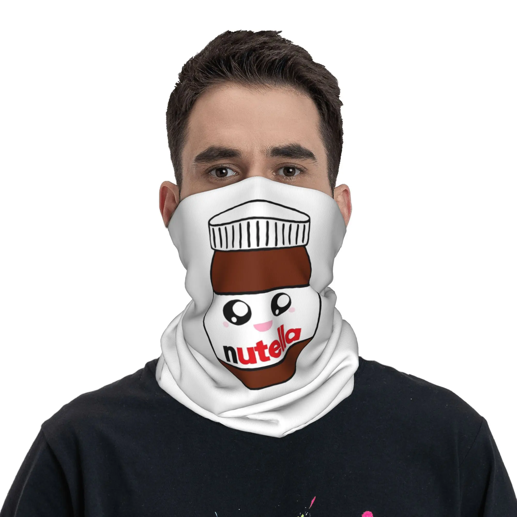 Nutella Bandana Neck Gaiter Printed Mask Scarf Multifunction Headwear Running For Men Women Adult Breathable