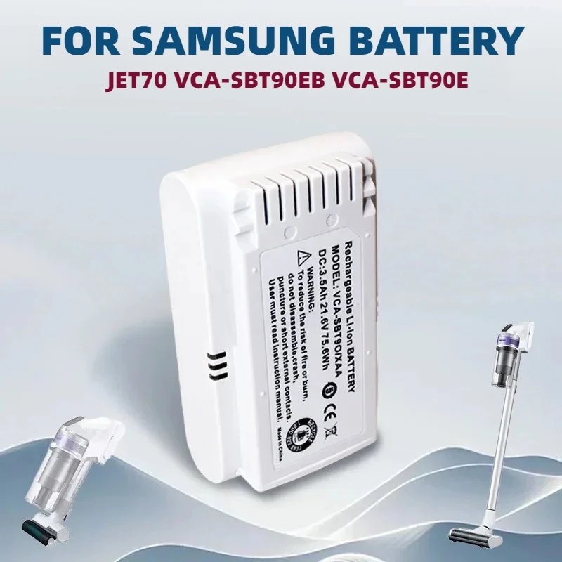 بطارية بديلة VCA-SBT90E بيضاء للمكنسة الكهربائية للحيوانات الأليفة Samsung JET70 VS15T7032P4 متوافقة مع معدات العناية بالحيوانات الأليفة #2
