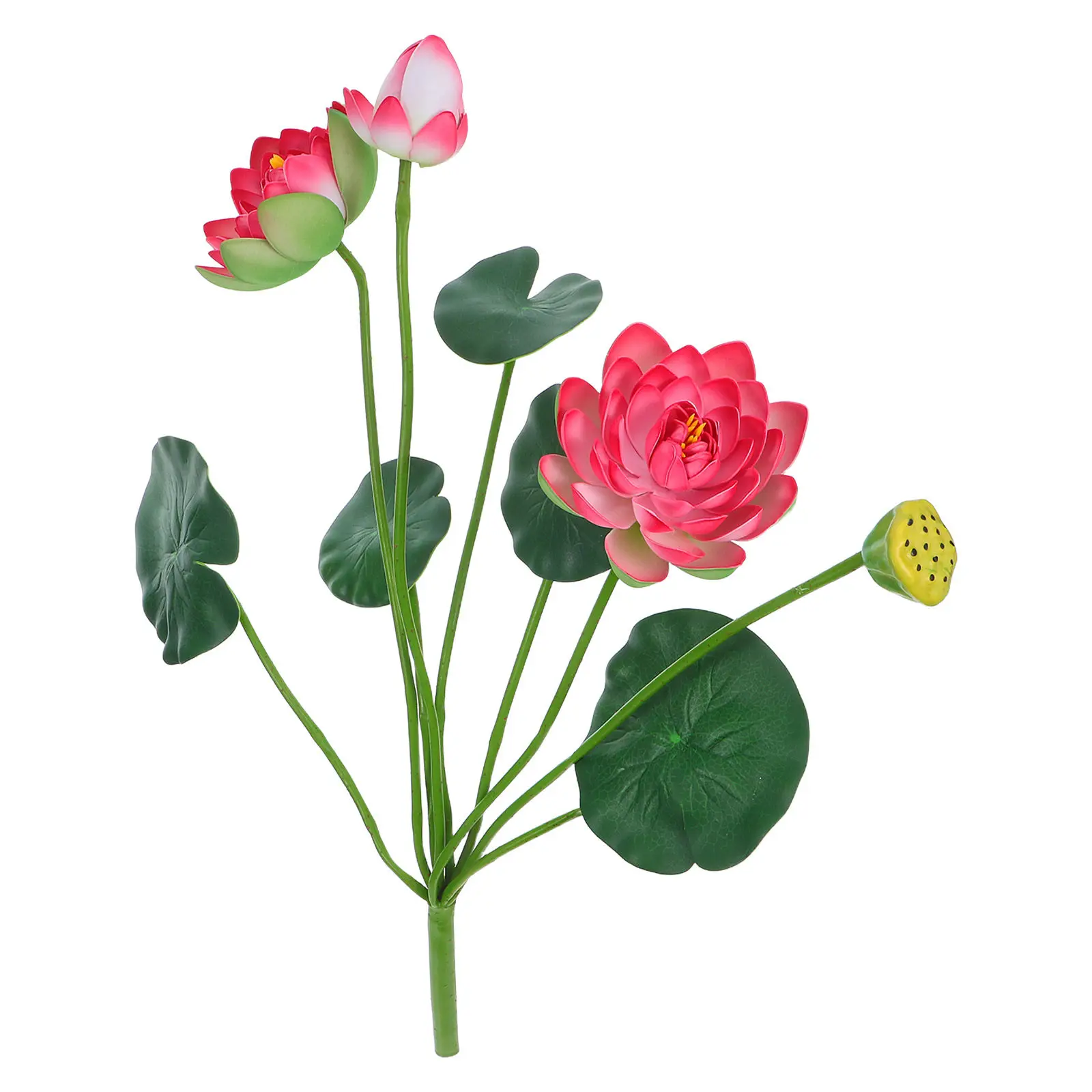 

Artificial Lotus Flower Bouquet Realistic Faux Eva Lotus Stems Floral Arrangements Wedding Party Decorations Long Stem