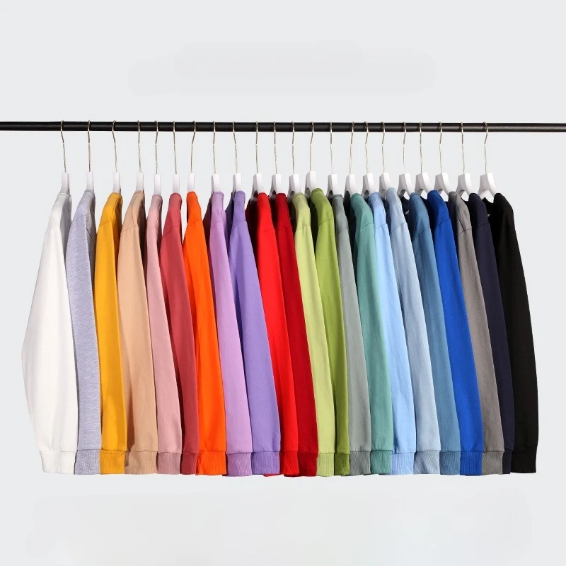 Sudaderas con cuello redondo para mujer, jerséis lisos de manga larga de algodón, sudaderas holgadas, camisa informal coreana para otoño e invierno, venta al por mayor