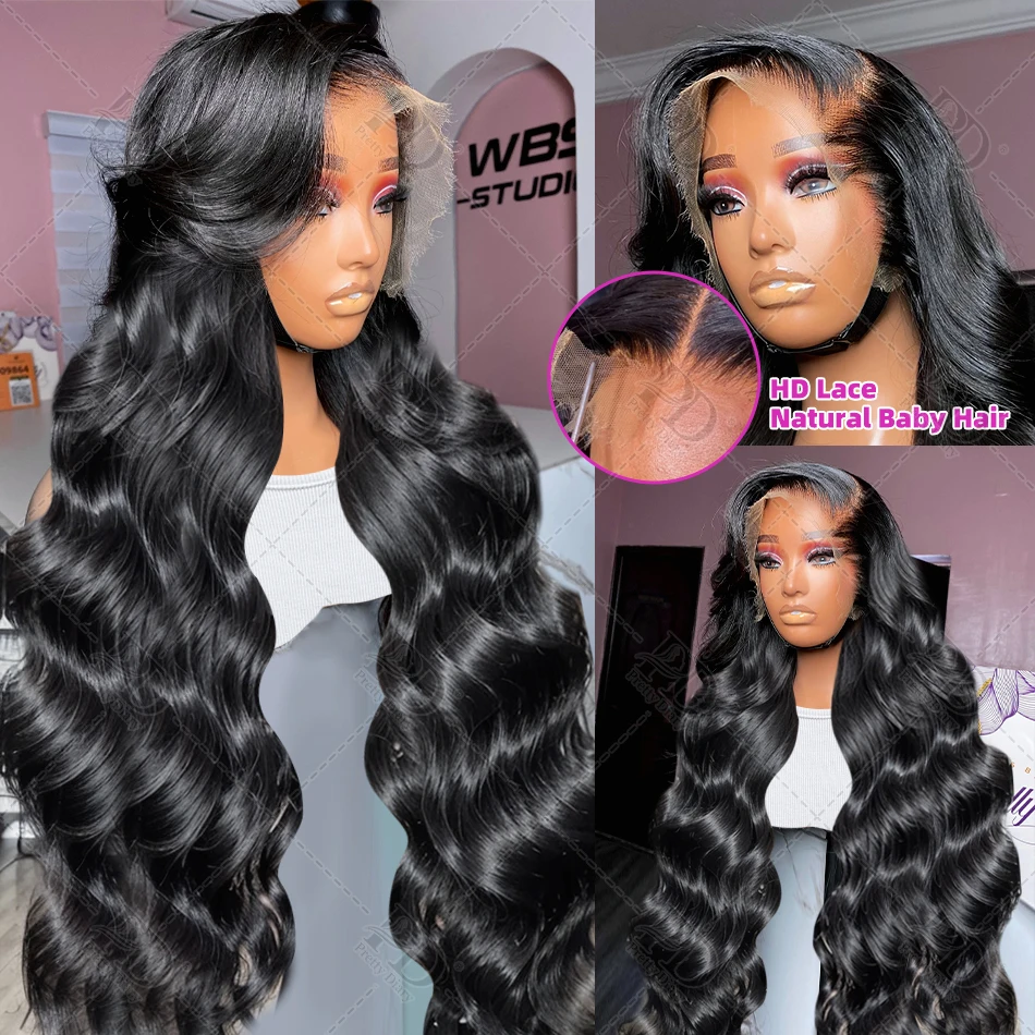 30Inch Brazilian Body Wave 200 Density 13x6 HD Transparent Lace Front Wigs 13x4 Lace Frontal Human Hair Wig 5x5 Lace Closure Wig