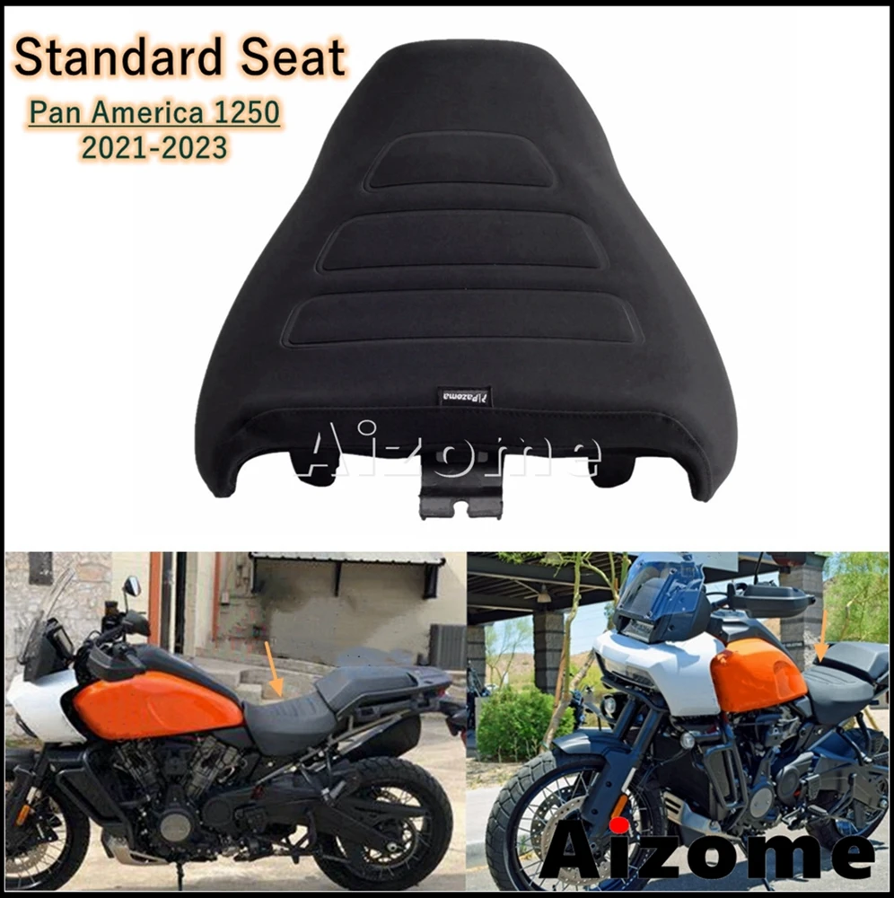 

RA1250 Standard Rider Seat Cushion For Harley Pan America 1250 S 2021 2022-2024 Motorcycle Leather Foam Gel Pad Driver Solo Seat