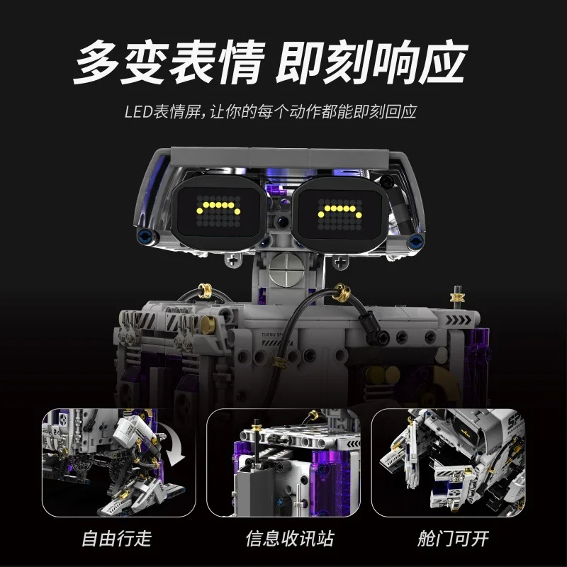 EM ESTOQUE T1119 MOC Blocos de Construção de Robô RC com Programação Técnica, Brinquedos para Crianças, Conjunto de Presentes de Natal