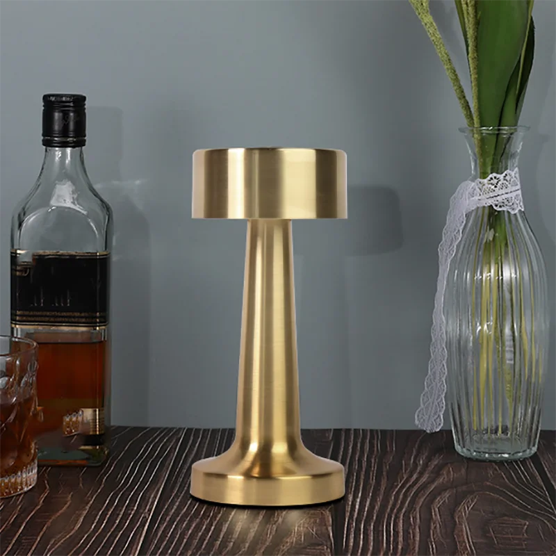 Retro Table Lamp Metal Touch Decor For Bar Coffee Table Restaurant Decoration Light Desk LED Rechargeable Night Lights Bedroom