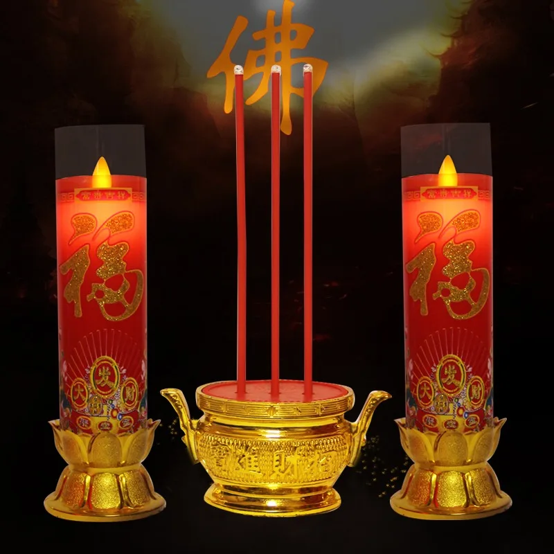 

Солнечные поклонения до Будды, качающиеся свечи, мигающие курильницы, поклонение до анкстельных богов, электронные бездымные свечи Будды