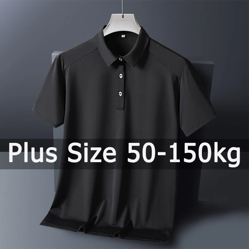 Polo Shirt Men Plus Size 9XL 150kg Korean Loose Shirt Polos Collar Short Sleeve Tee Man Casual Formal Big Size Oversized Tops