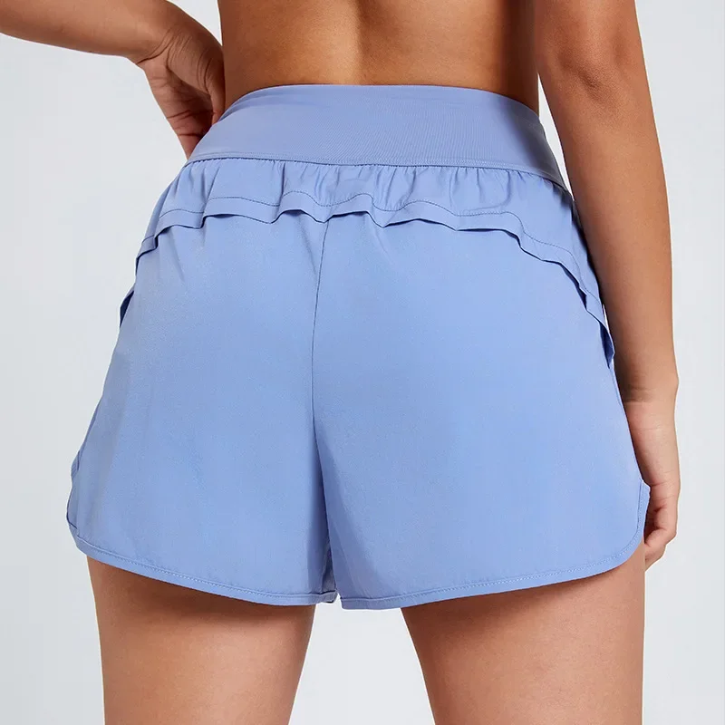 Shorts casuais soltos para mulheres, roupas de ioga anti-luz, fitness e corrida