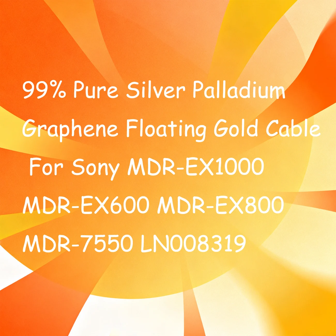 

99% Pure Silver Palladium Graphene Floating Gold Cable For Sony MDR-EX1000 MDR-EX600 MDR-EX800 MDR-7550 LN008319