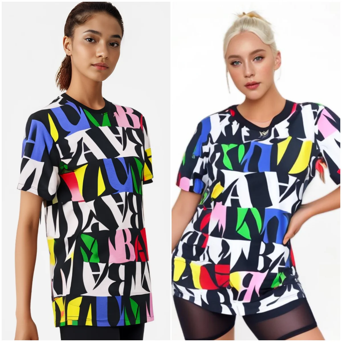 2025 ملابس اللياقة البدنية ملابس الرقص الرياضة الجري تي شيرت فضفاض تي شيرت 0299