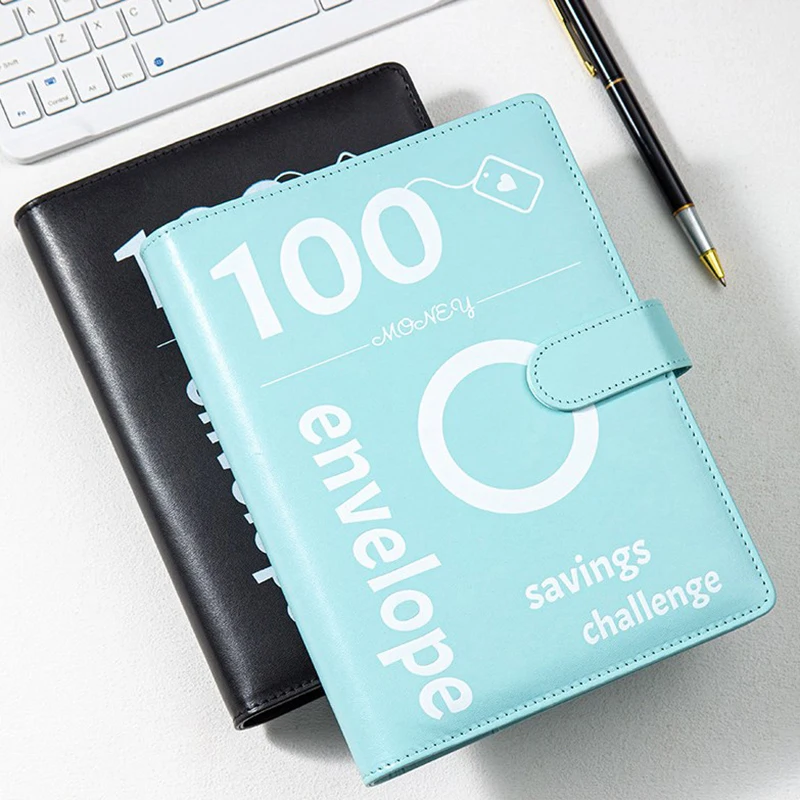Buku tantangan penghematan 100 pengikat anggaran dengan amplop buku hemat anggaran, Binder buku anggaran untuk perencana penganggaran