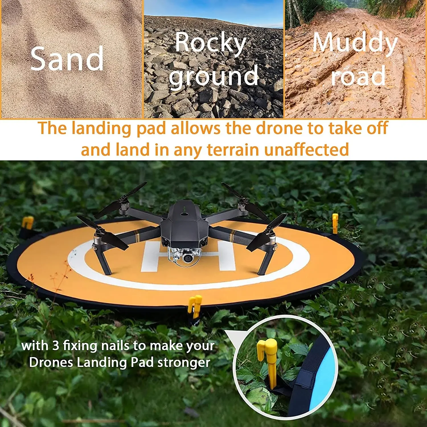 الطائرة بدون طيار المحمولة إطلاق الهبوط طوي وقوف السيارات حصيرة المئزر إقلاع محطة ل DJI Air 2S /Mavic 3 / Mini 2 طائرات بدون طيار الملحقات