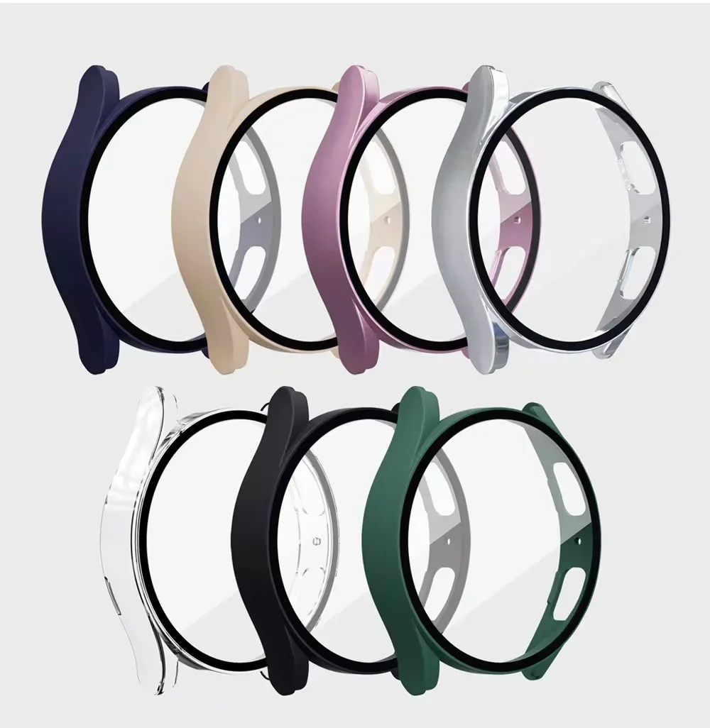 Tempered Glass+Case for Samsung Galaxy Watch 5 4 44mm 40mm HD PC cover bumper screen protector shell+film Accessories watchbands