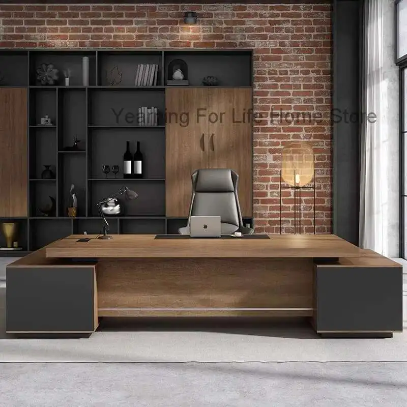 

Storage Luxury Boss Table Simple Modern Manager Work European Desk Chair Reception Cabinet Accessories Escritorio Furniture