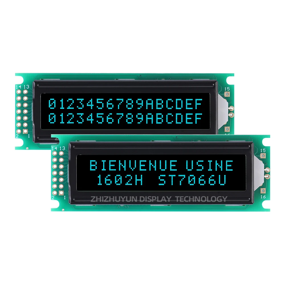 LCD 1602H EUROPEAN LCD Screen Module BTN Black Film Green Text 5V Positive Display Industrial Grade Display Screen