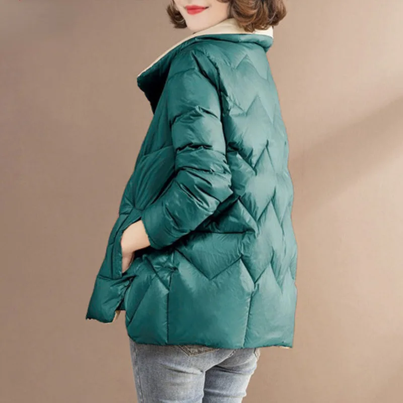 2023 New Winter Korean  Small Coat TideThickened Female Short Slim Version of Cotton-padded Jacket All-match Hin Thin Shitsuke