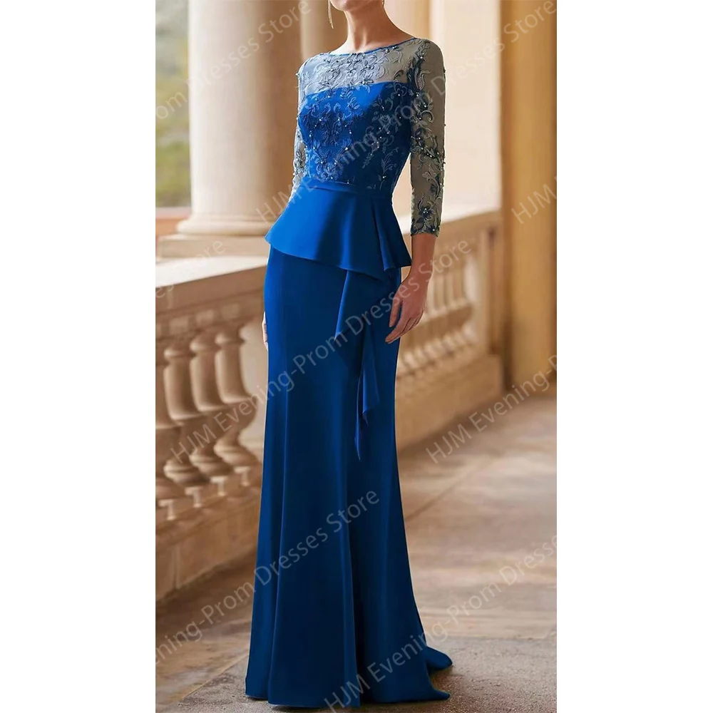 Vestido largo de encaje para madre de la novia, hasta el suelo de sirena traje elegante, ideal para invitados de boda, fiesta de noche, 2024