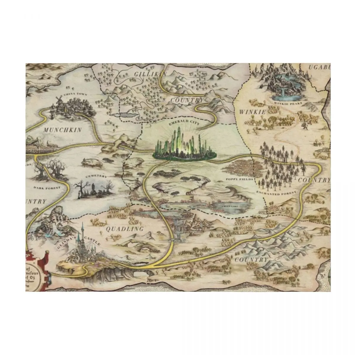 

Map of OZ Throw Blanket Designers warm winter christmas decoration Flannels Blankets