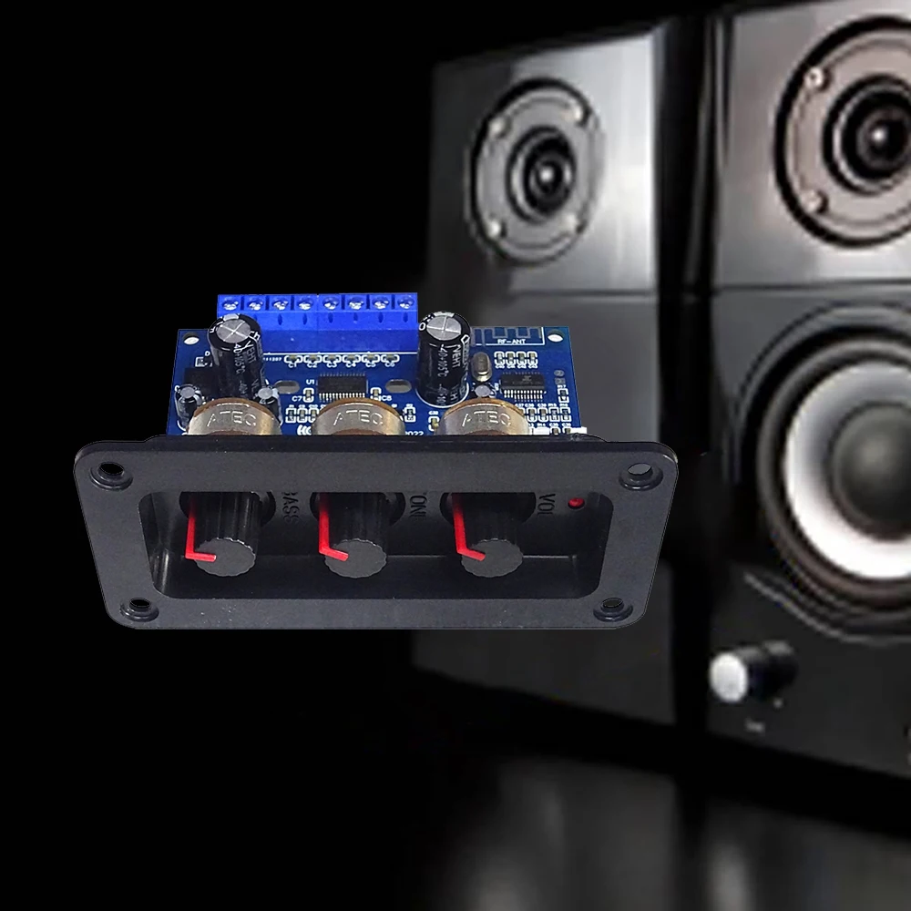 Carte d'amplificateur de puissance numérique à ABSQ-2.1 canaux + câble audio AUX 2x25W + 50W BTpig Subwoofer Classe D Carte d'amplificateur DC12-20V