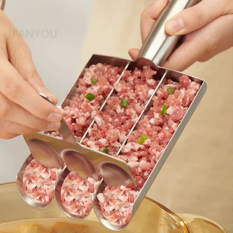 

Meatball Making Tools Meatball Maker with Cutting Spade Multifunction Meatball Scoop Maker Stainless Steel Kitchen Manual